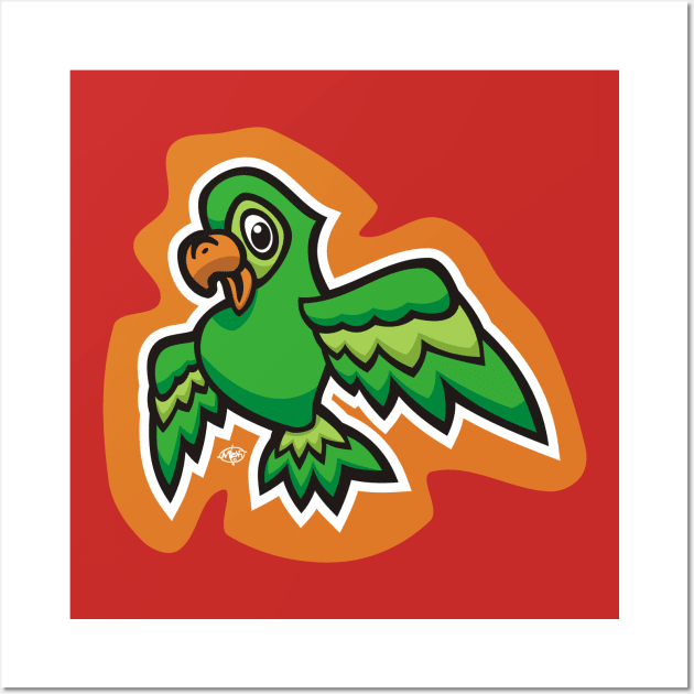 Little Green Parrot Wall Art by MBK